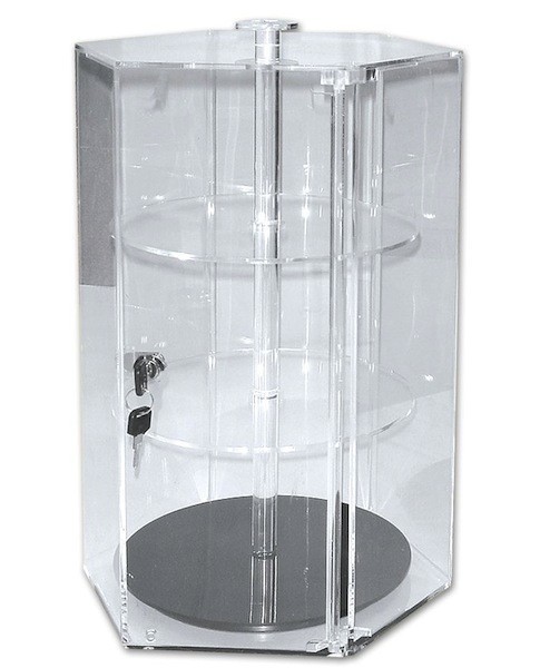 Rotating Display Case  Revolving Acrylic & Glass Showcase