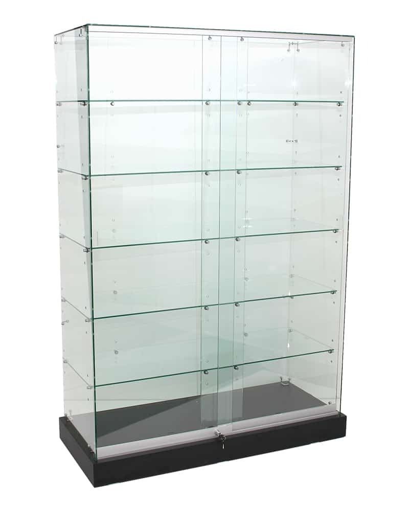 Retail Glass Display Showcase Frameless 510mm Deep