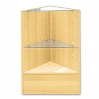 Timber Corner Counter With Glass Shelves - Maple