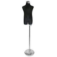 Child Fabric Torso with Metal Base and Pole - Black 