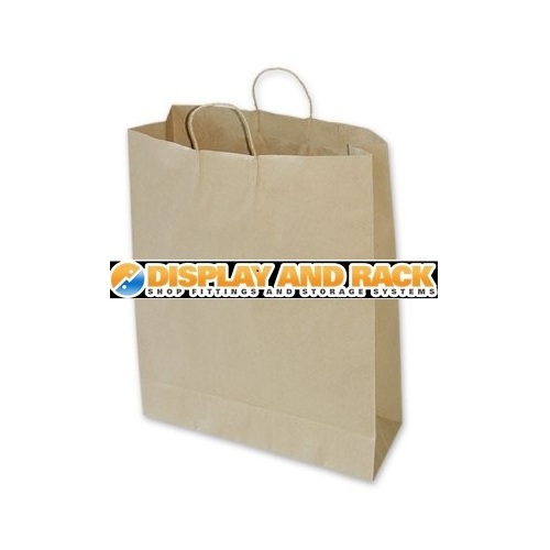 Large Brown Paper Carry Bag - 100pk