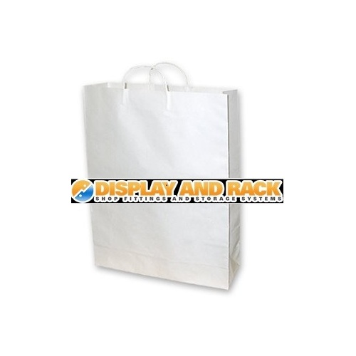 Small White Paper Carry Bag - 100pk