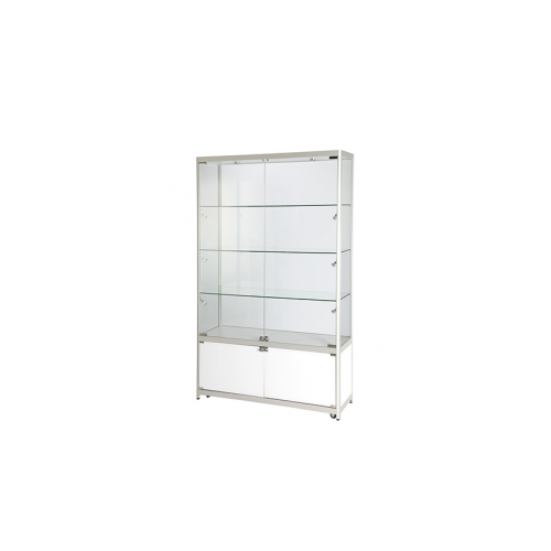 Kit Form Upright Glass Display Showcase With Storage 1200mm x 500mm x 1980mm