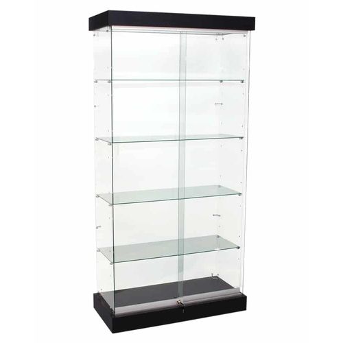 Frameless Upright Glass Display Showcase LED Lighting 1200mm x 410mm x 1870mm