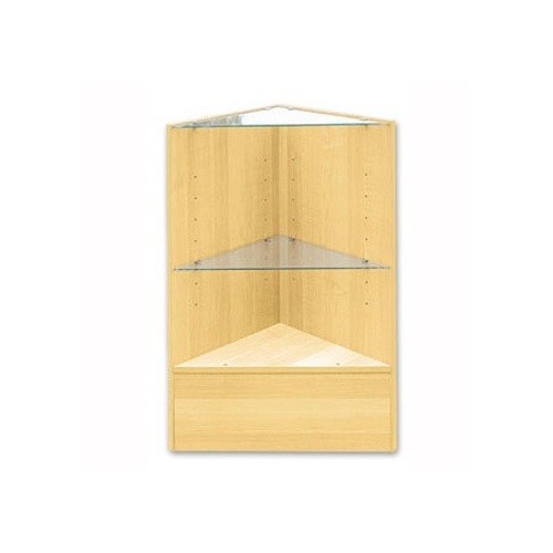 Timber Corner Counter With Glass Shelves - Maple